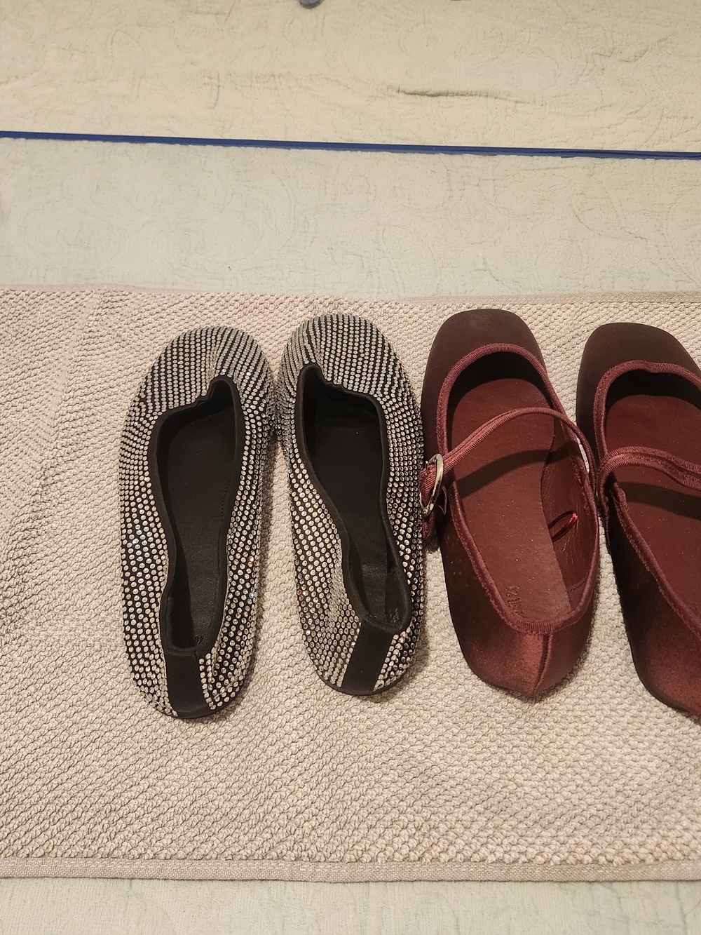 H&M Black Rhinestone Slip-On Ballet Flats